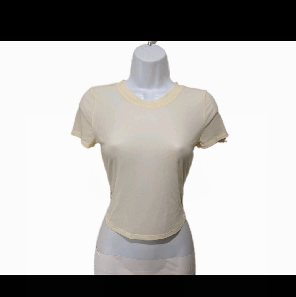 Express Mesh Cropped Top Sheer XS City Whimsical Fairy 1010